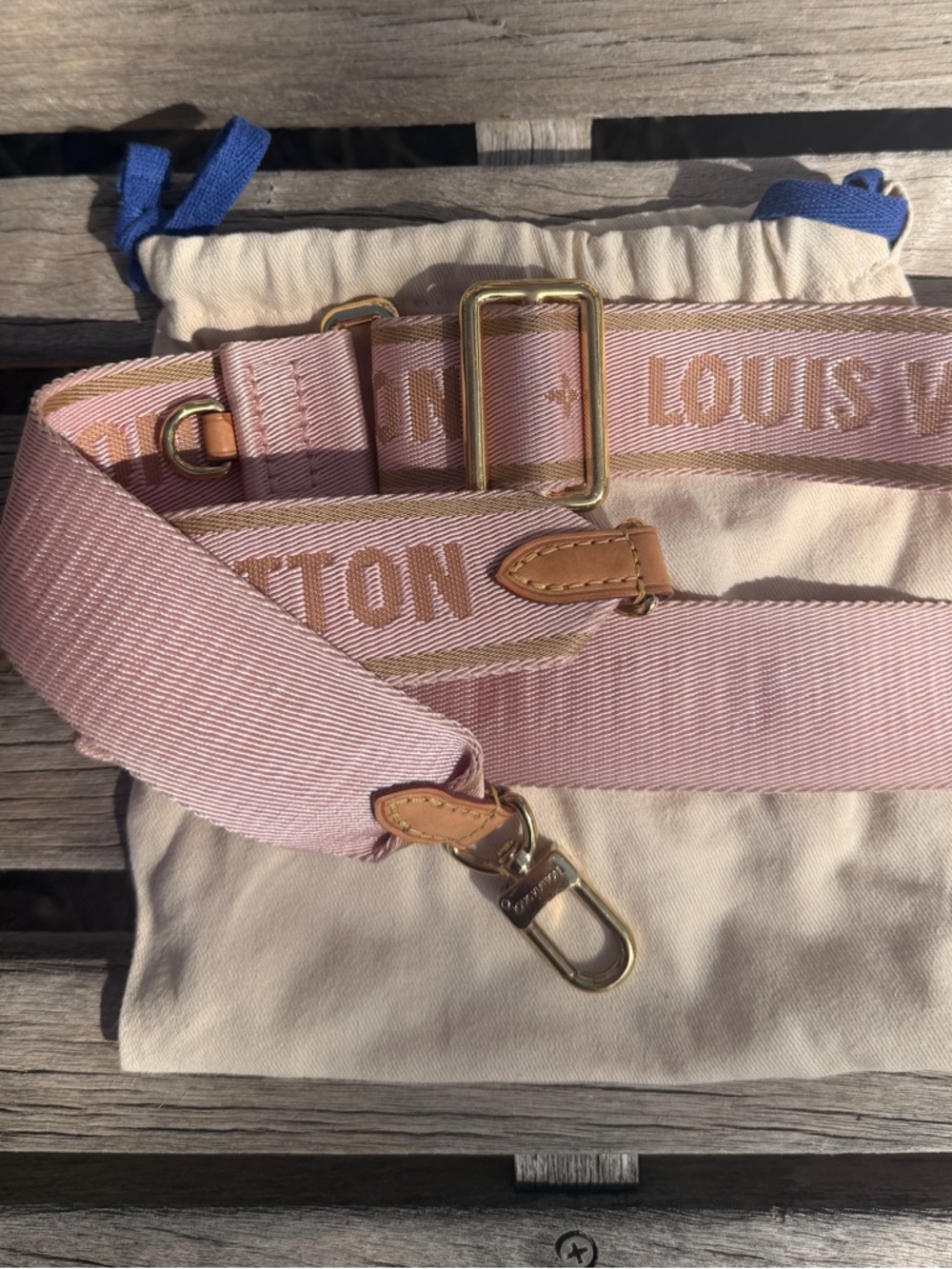 Authentic Louis Vuitton Jacquard Pink Guitar Strap